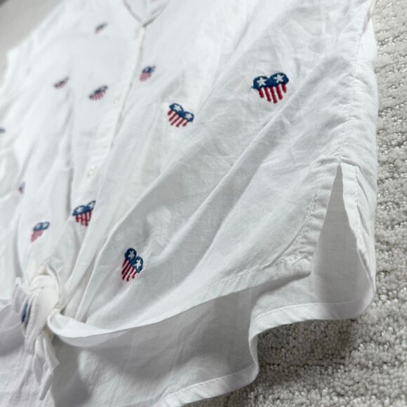 Lucky Brand Americana Heart Flag Blouse - US Women’s M - Picture 2 of 10